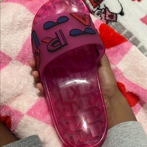 Karl Lagerfeld Pink Slide Sandals
